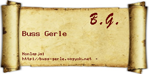 Buss Gerle névjegykártya